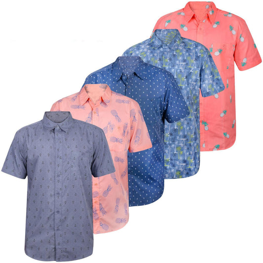 5 Pack Men's Hawaiian Summer Shirt | Breathable, Stylish & Perfect for Holidays
