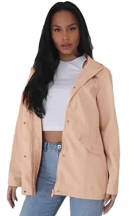 Women Waterproof Parka Raincoat
