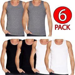 6 Pack Men Plain Cotton Sports Vest