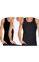3 Pack Mens Plain Cotton Sports Vest
