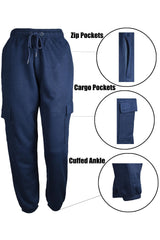 2 Pack Ladies Fleece Cargo Trousers