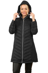 Womens Long Hooded Puffer Jacket