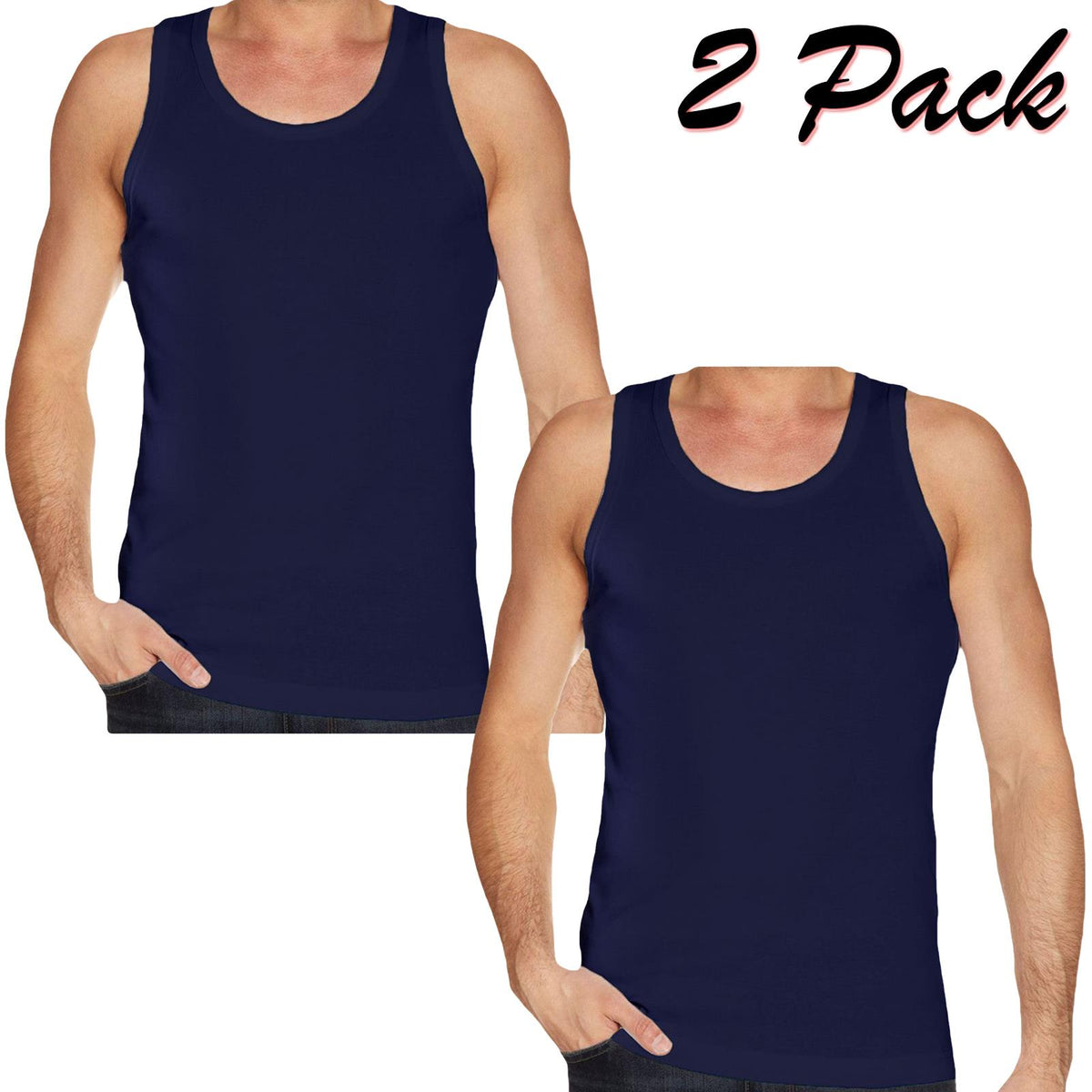 2 Pack Gaffer Men Plain Vest
