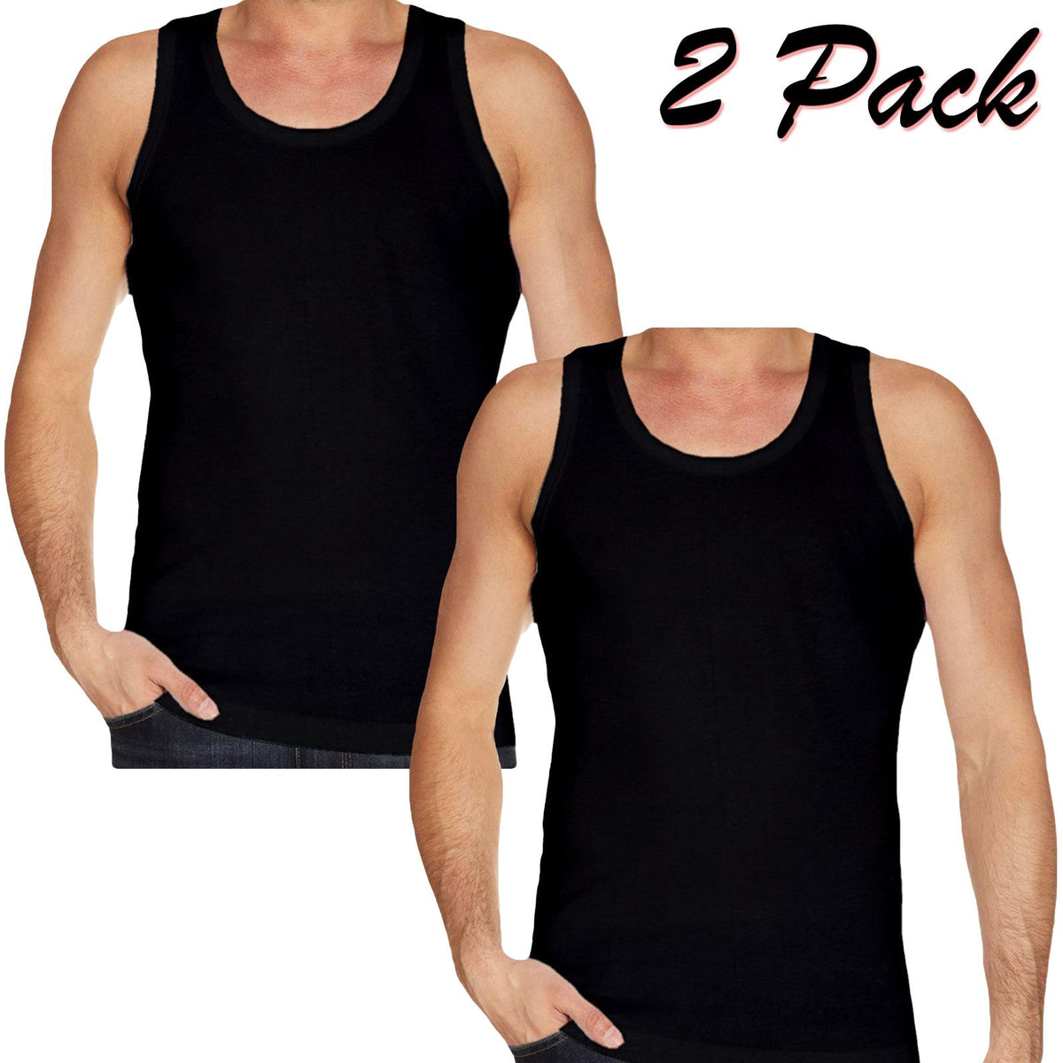 2 Pack Gaffer Men Plain Vest