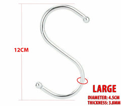 Anti-Rust Stainless Steel Metal Hooks - 10 Pack