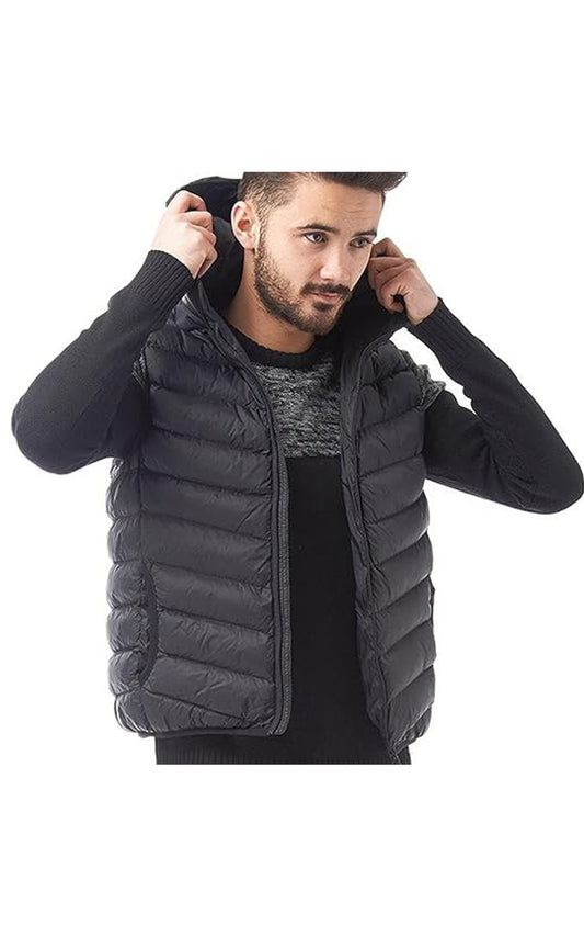 Men's Hooded Body Warmer Sleeveless Jacket
