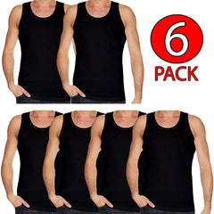6 Pack Men Plain Cotton Sports Vest