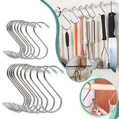 Anti-Rust Stainless Steel Metal Hooks - 10 Pack