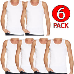 6 Pack Men Plain Cotton Sports Vest
