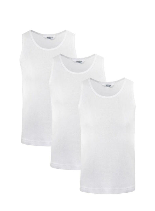3 Pack Boys White Vest