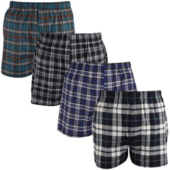 4 Pack Gaffer Men Woven Check Boxer